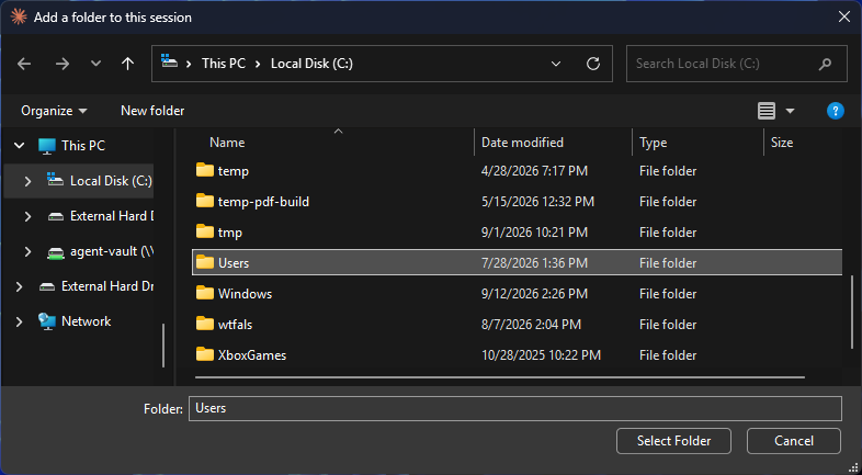 Inside Local Disk (C:), the Users folder highlighted.